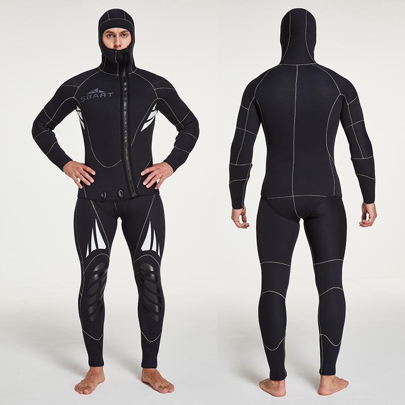 SBART Professional 5mm Neoprene Wetsuit for Spearfishing Swimming Underwater Diving Equipment Suit Set Men Snorkeling Wet Suit