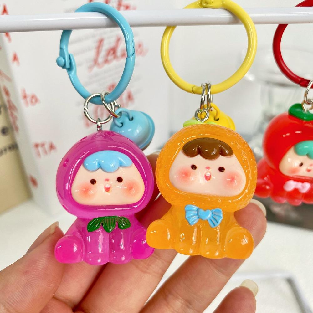 New Night Glow Bell keychain Cute Candy Color Pendant Bag Pendant Creative Backpack Hange Gift Pendant