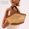 Spring and Summer Rattan Mini Handbag Hollowed Out Seaside Beach Shoulder Crossbody Bag Women's Straw Bag
