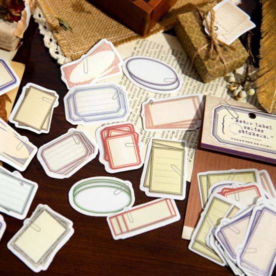 Attractive Vintage DIY Portable Nostalgia Series Pocket Stickers Dormitory Accessory Pocket Stickers
