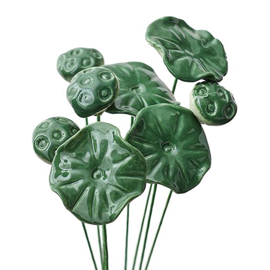 Ручная работа Керамический Имитация Цветка Реалистичный Искусственный Красочный Цветок Декорация Искусственный Цветок со Стеблем DIY Украшение для Вазы