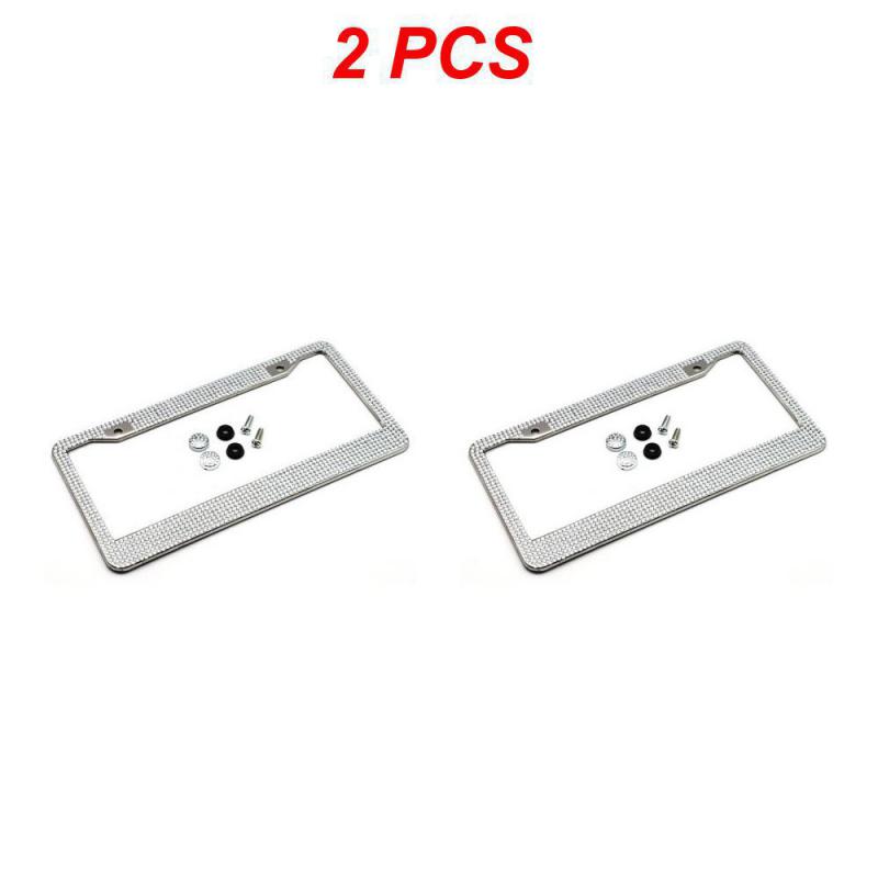 1~8 шт. блестящая хрустальная рамка номерного знака для женщин, держатель крышки номерного знака, рамка номерного знака автомобиля со стразами для США