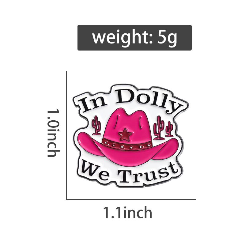 Эмалевые значки «Ковбойская шляпа» на заказ «In Dolly We Trust» Броши Значки на лацкан Готическая бижутерия Подарок для детей и друзей