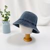 Женская и мужская джинсовая однотонная выстиранная панама