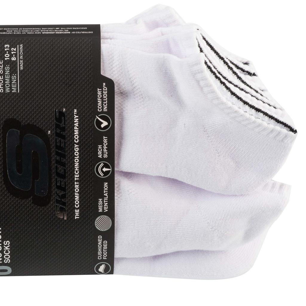 Skechers 6pk Unisex 1/2 Terry Crew, Unisex white Socks