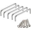 Stainless Steel Drawer Handles, Cabinet Pulls, Cupboard Handles, Drawer Parts, Set of 5 with Screws, 88mm