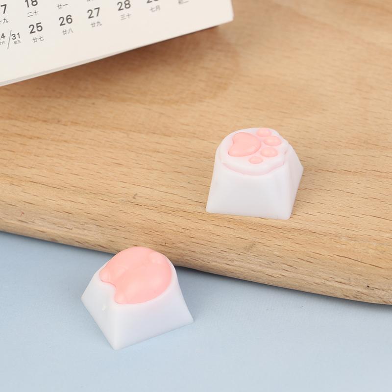 Cute Cat Paw Keycaps For Mechanical Keyboard Cherry Mx Switch Diy Custom Key Cap Soft Silicone Keycup Artisan Pink Color