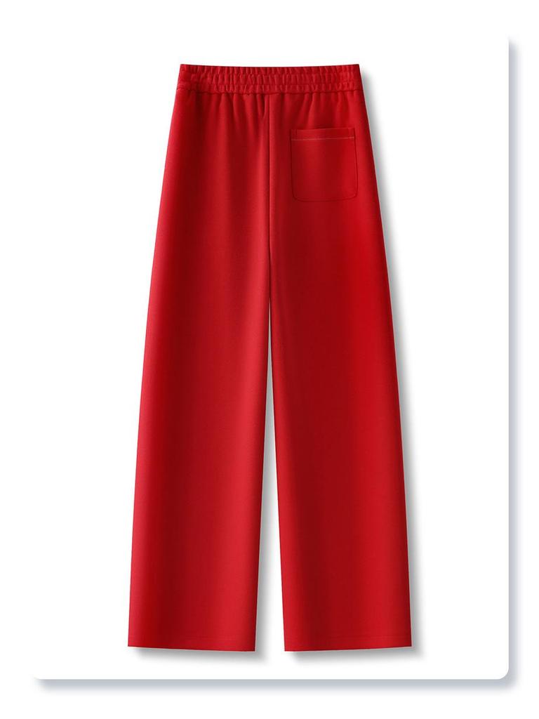 Женские серые спортивные брюки палаццо с высокой посадкой, коллекция весна/осень 2025 - Облегающие, свободные, повседневные спортивные брюки прямого кроя.