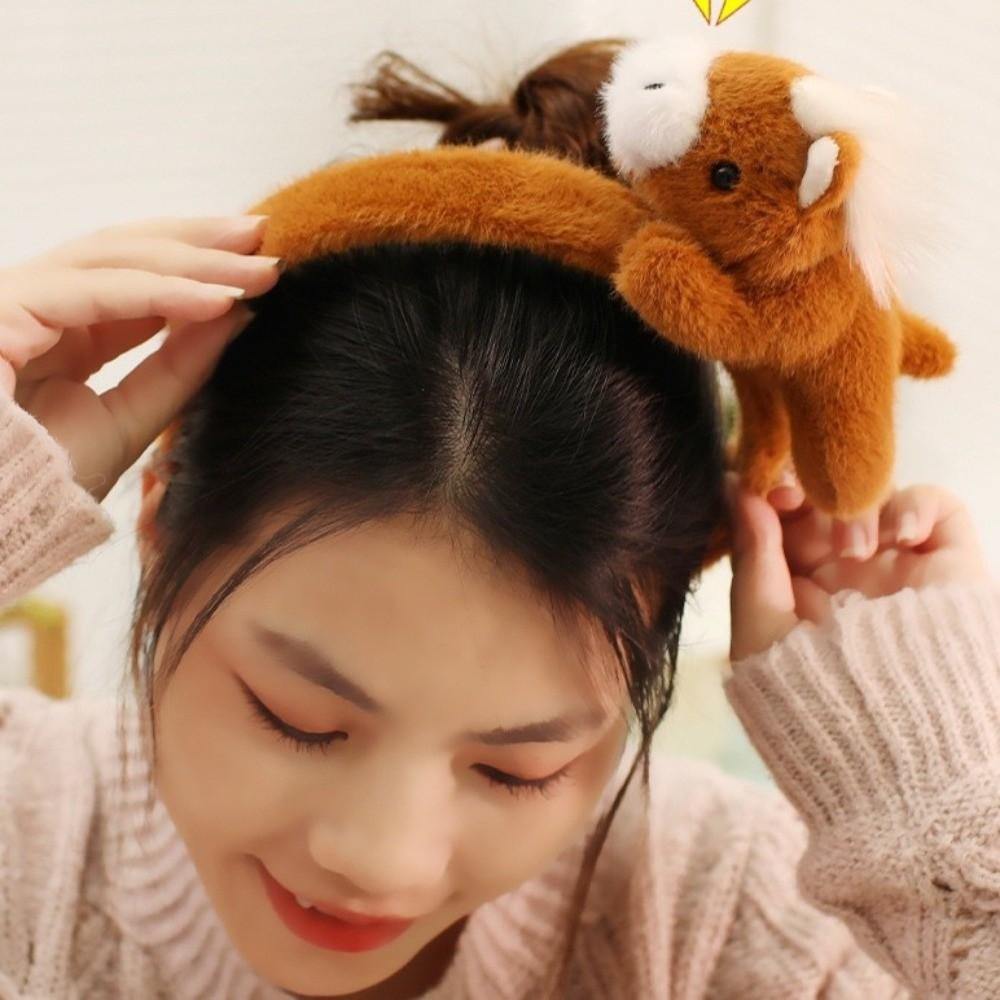 Mascot Horse Hair Hoop Pony New Year Headpiece 2026 New Year Headband  Masquerade Party