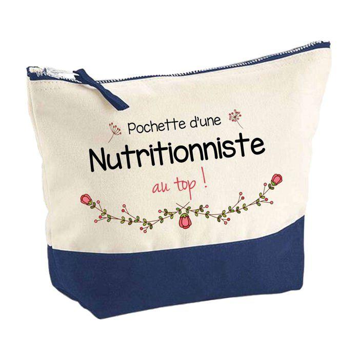 Trousse de maquillage - PLANETEE - Nutritionniste au Top - Grand format - Coton - Impression HD - Fabriquée en France