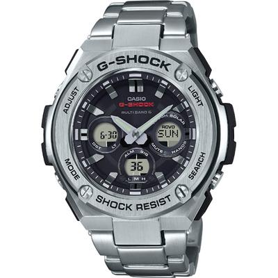 Мужские часы G-SHOCK GST-W310D-1AJF [G-STEEL Radio Wave Solar, средний размер] круглые, серебристая смола
