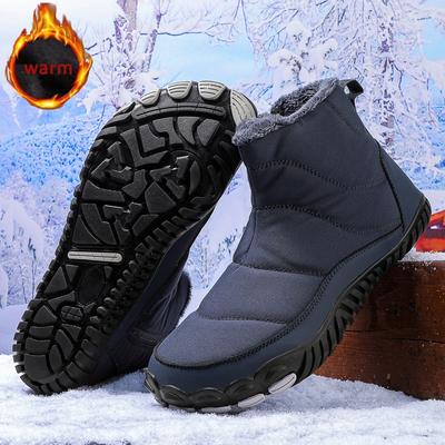 Женские зимние ботинки для снега, уличная рабочая обувь, мужские водонепроницаемые хлопковые ботинки, теплые, с мехом, противоскользящие ботинки для снега, удобные хлопковые ботинки на молнии