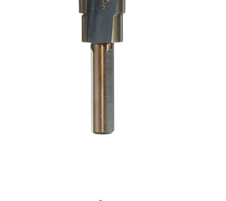 Набор из 5 ступенчатых сверл-пагод черного и желтого цвета с треугольным хвостовиком и прямой канавкой