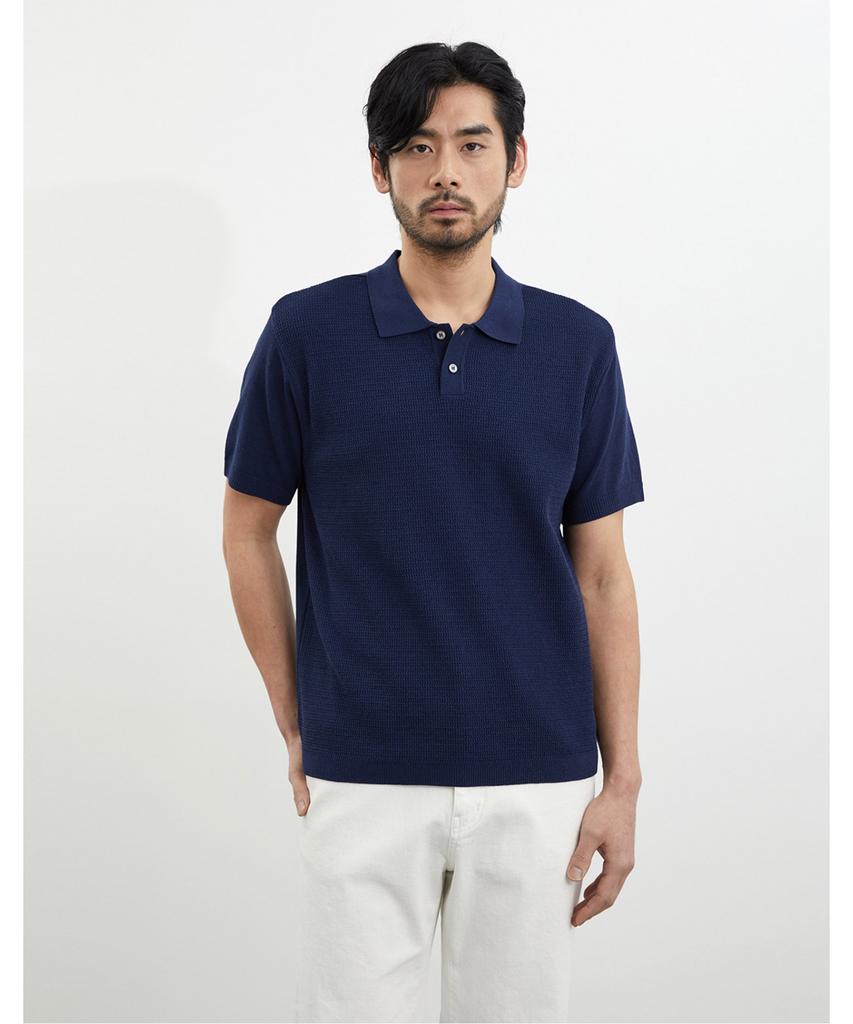 INDIAN Solid Polo Collar Short Sleeve Knit_Mivbs4M2371