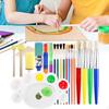 19Pcs Paint Brush Set Painting Brushes Watercolor Acrylic Crafting Tools Practical