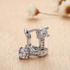 925 Silver Cubic Zirconia Zircon Hoop Drop Earrings for Women Wedding Jewelry