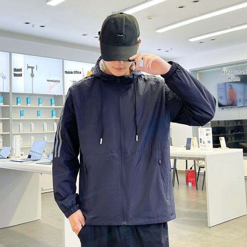 Мужской повседневный тренч с капюшоном большого размера - Осенняя куртка из нейлона 40D свободного кроя