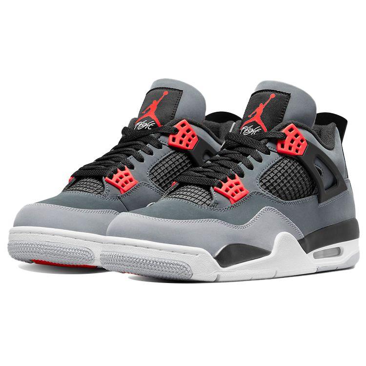 Air Jordan 4 Retro Infrared Unisex Sneakers Grey Dark-Grey Infrared-23 DH6927-061
