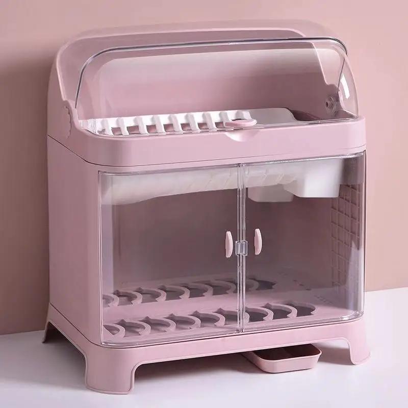 Загрузка ящика для хранения посуды с крышкой Главная Сушка миски Стойка для кухонных принадлежностей Органайзер для мисок Шкаф для хранения мисок