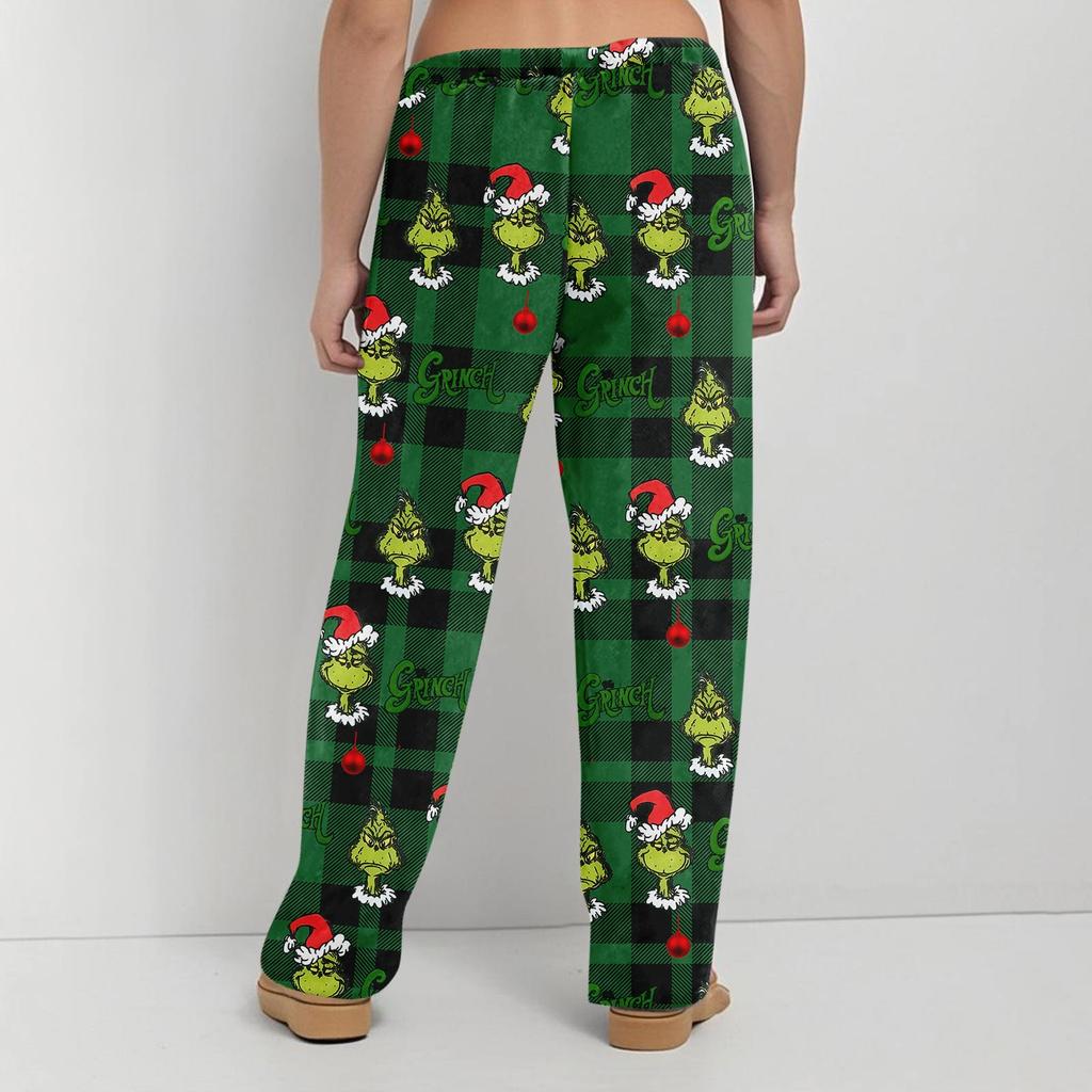 Pajama Pants Sleepwear Casual Drawstring Elastic Waist Pants Comfy Straight Yoga Loose Trousers