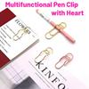 1pc Stainless Steel Love Pen Clip Set - Multi-Color, Portable Pen Holder, Ideal for Office Use & Holiday Gifts
