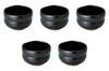 Set of 5 Black Yuzu Bowls X Small Ceramic Bowls by Setomonohonpo Matcha-Shaped [9.8 6.5cm]