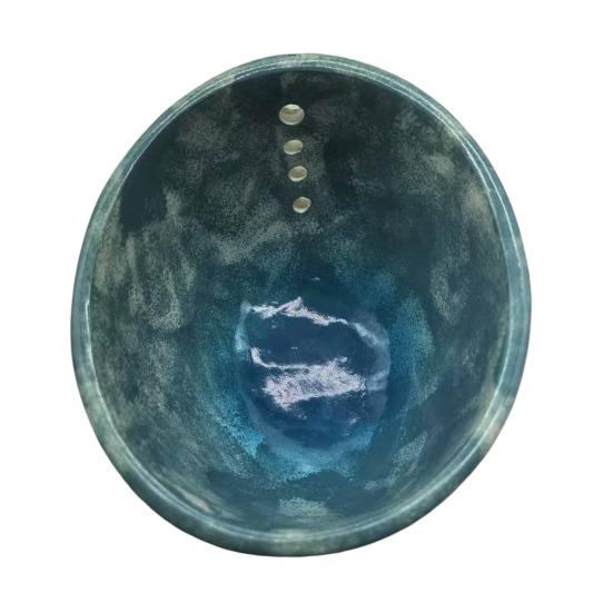 Herb Stripper Bowl Pottery Herb Leaf Removal Tool Kitchen 4-Hole Herb Stripper Meal Prep Tool for Kale Collards Herbs