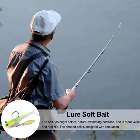 6 шт. Мягкие рыболовные приманки Искусственные приманки с острым крючком Реалистичный вид Яркий цвет Т-образный хвост Поддельные приманки Свимбейт Рыболовные снасти