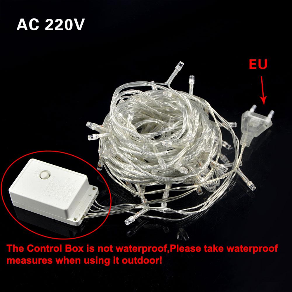 10 м 100 светодиодов, гирлянда, рождественский свет, уличный/внутренний сказочный свет, гирлянда, мерцающая рождественская елка, свадебная вечеринка, рождественский декор с вилкой европейского стандарта