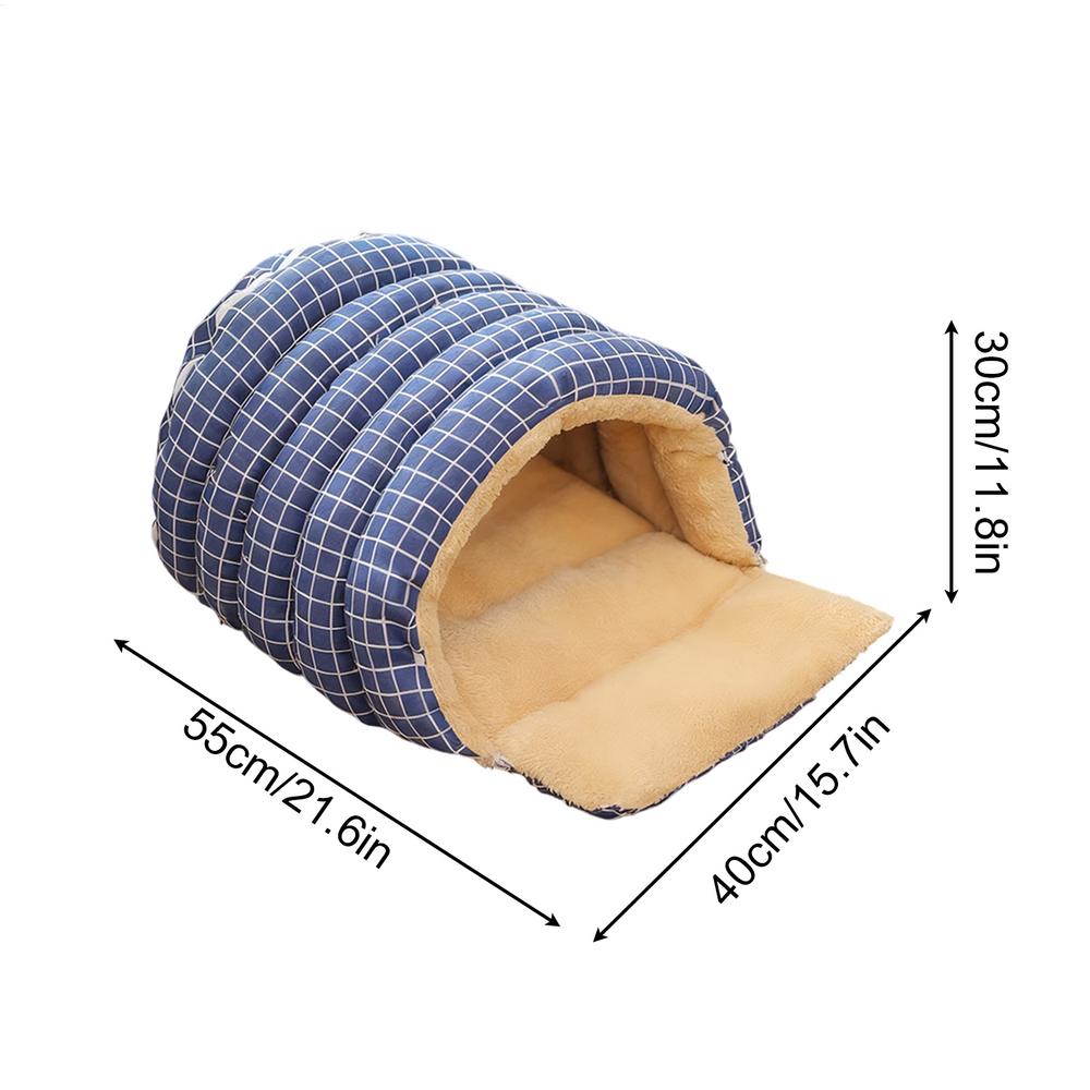 Cat Cave Warm Comfortable Washable House Semi-Enclosed Dome Design Pet Cave For Puppy Kitten Small Pet Play Corner Winter