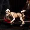 Halloween Decoration Prop Gothic Skeleton Resin Figurine, Holding Glass Bottle Vintage Skull Figurine Statue, Desktop for Home Office Bookshelf