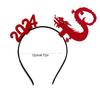 Mascot Dragon 2024 Happy New Year Headband Cartoon New Year Hairband Lovely Dragon Headband  Girl