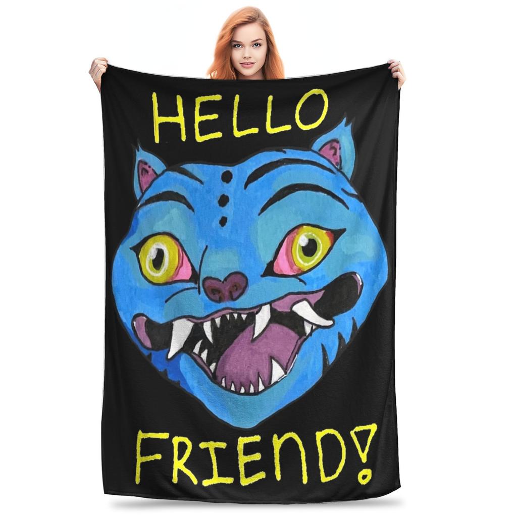KPop Demon Hunters Huntrix Blue Tiger Derpy Blanket Super Soft Cozy Throw Blankets for Sofa 50x60 Inch Multi-size Bedspreads