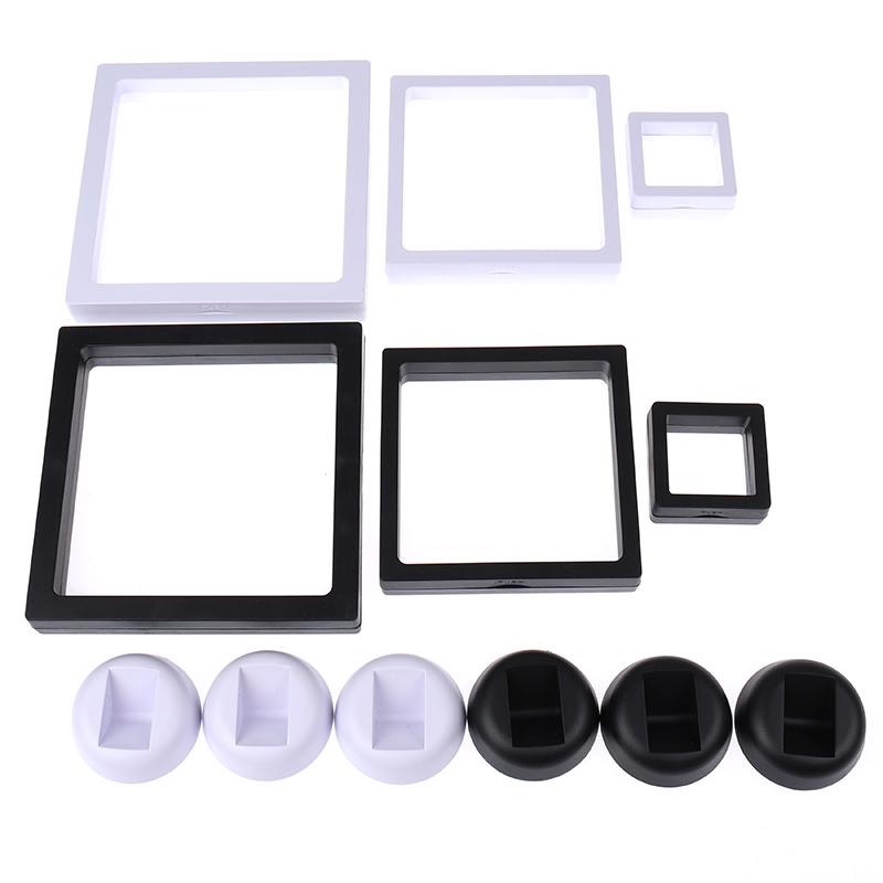 Квадратный 3D плавающий корпус для держателя рамки для ювелирных монет с подставкой