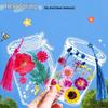 Autumn Dried Flower Bookmark Kit: Transparent Leaf Specimen with Lamination Film Stickers