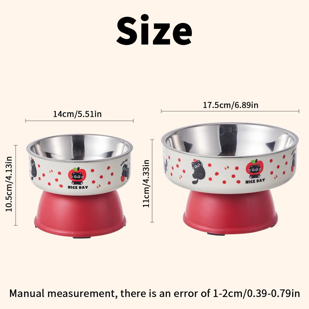 New Cat Bowls Pet Stainless Steel Bowls Cat High Foot Neck Protection Bowls Dog Large Capacity Feeding Device Dog Bowls Pet Bowl