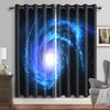 3D Blue Galaxy Window Curtains Space Planet Semi Blackout Curtains Universe Stars Drapes for Bedroom Starry Forest Cortinas 2 шт.
