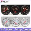 3in1 Water Temp Gauge With Sensor 52MM Oil Pressure Gauge Volt Meter 12V Kit Car Triple Gauge Car Modification Gauge Black/Chrom