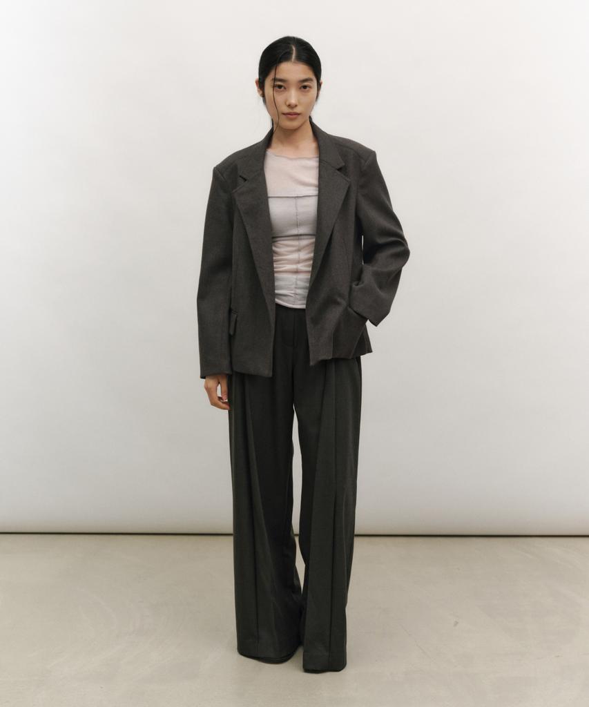 LOW TIDE Minimal Tailored Jacket [Melange Grey]