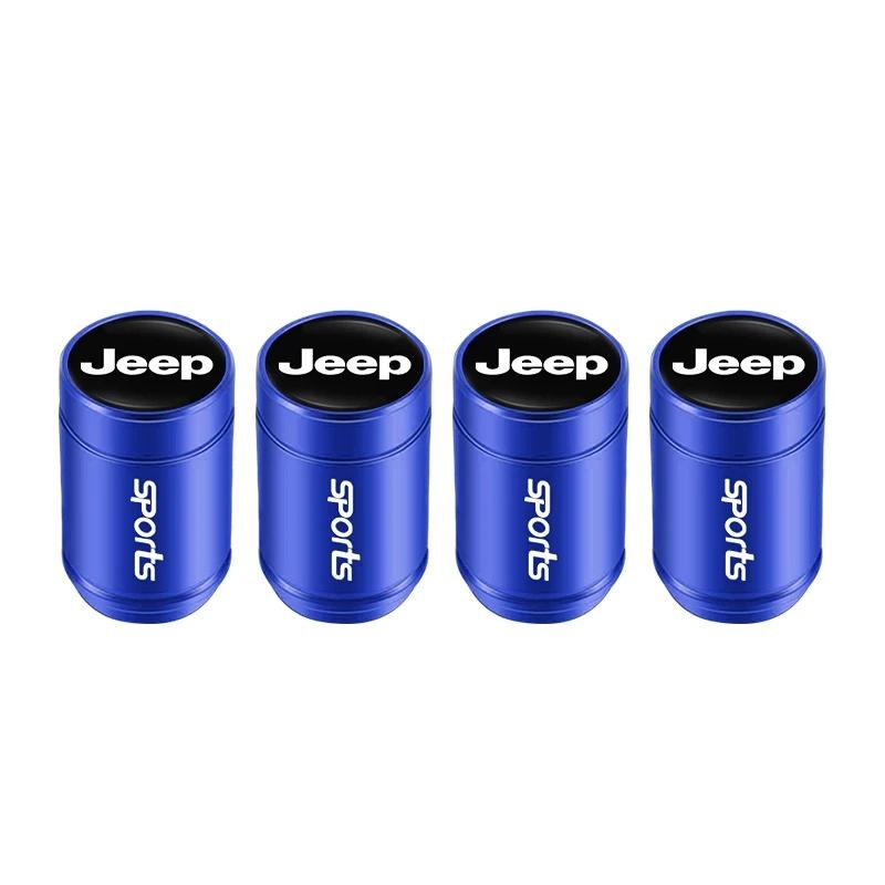 CRTILZ1 4Pcs 3D Metal Car Tire Valve Stem Caps Dustproof for Jeep Renegade Wrangler Grand Cherokee Compass Patriot Auto Wheel Accessory