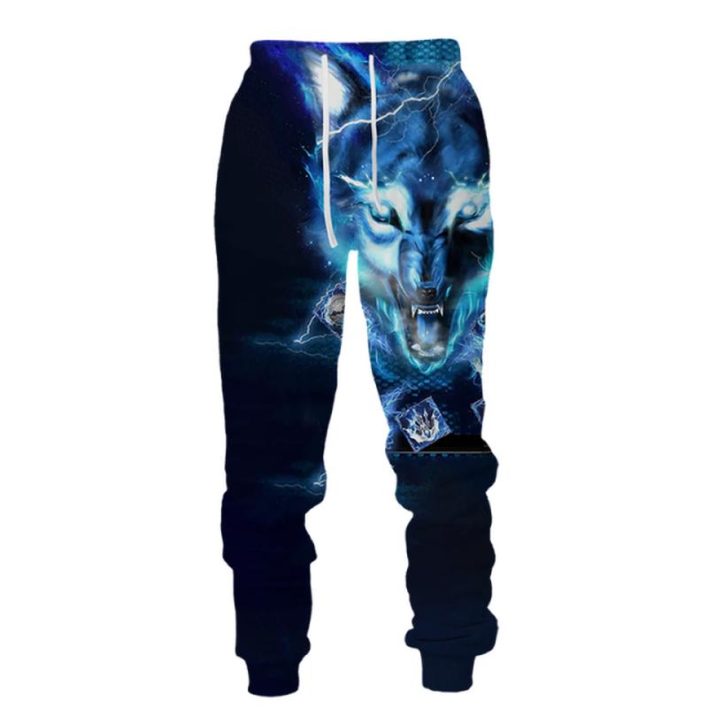 Повседневные брюки с 3D принтом волка, мужская спортивная одежда, длинные брюки, мужские уличные спортивные штаны, мужские брюки в стиле хип-хоп