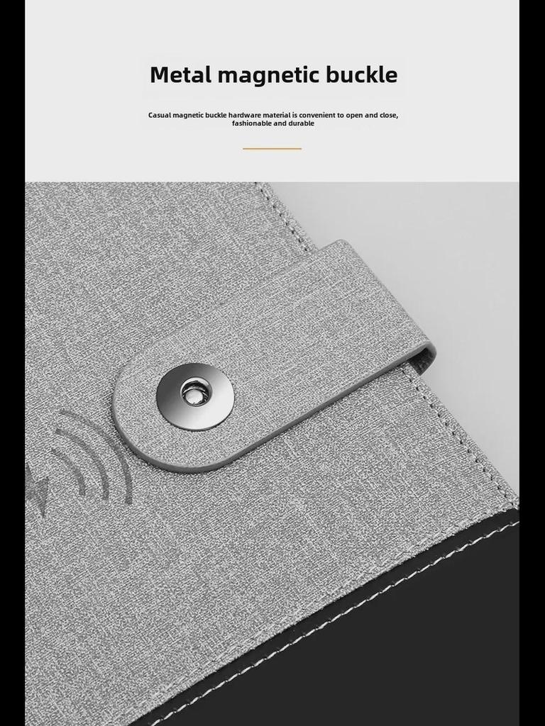 Многофункциональный деловой блокнот: A5 Перезаряжаемый ноутбук, беспроводное зарядное устройство, USB-накопитель и устройство для записи совещаний