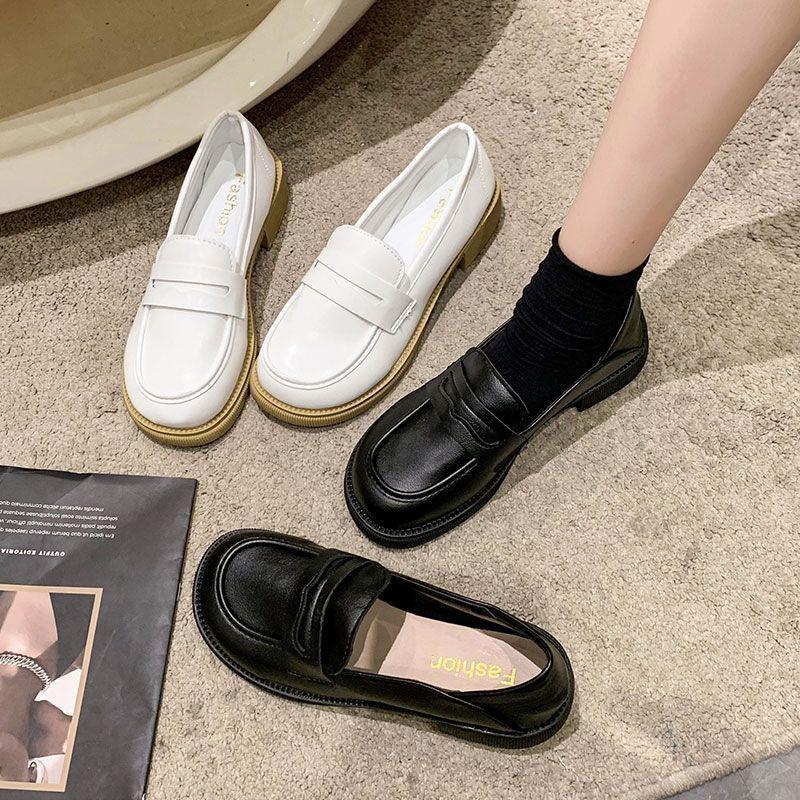 Soft Leather Small Leather Shoes Women's 2025 Summer British Style New Black Soft-soled Work Flat Spring and Autumn Comfortable Loafers