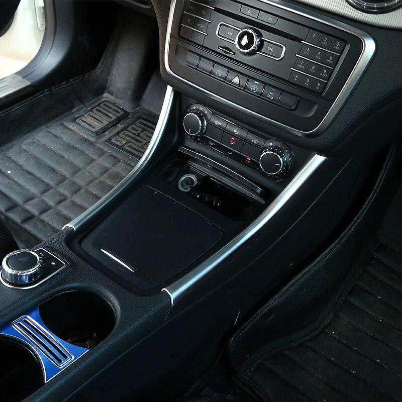 Для Mercedes Benz A/GLA/CLA Class W176 A180 2012-2018 углеродное волокно хромированная декоративная полоска для центральной консоли, автомобильные аксессуары