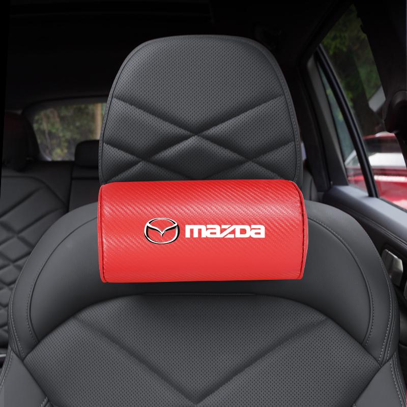2025 Hot Car Seat Headrest Cushioning Carbon Leather Neck Pillow For Mazda 2 6 3 CX5 CX80 CX70 CX90 MX30 CX60 CX50 CX30 BT50 e-T