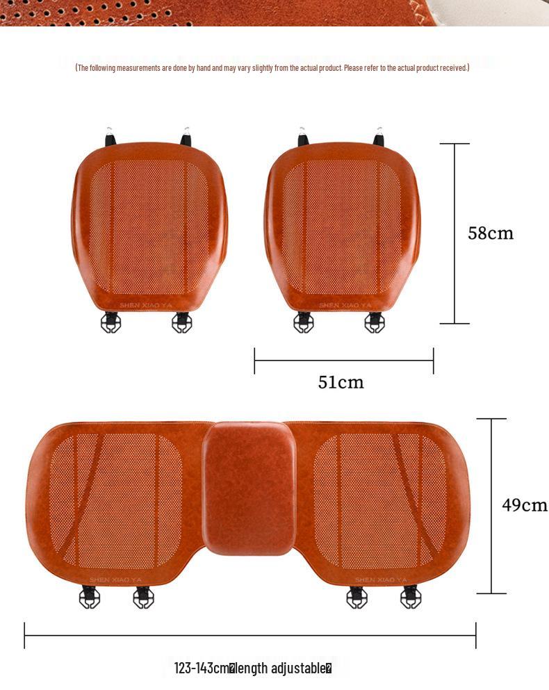 Universal Ventilated Leather Car Seat Cushion - Breathable, Non-Slip, Four Seasons Retro Design