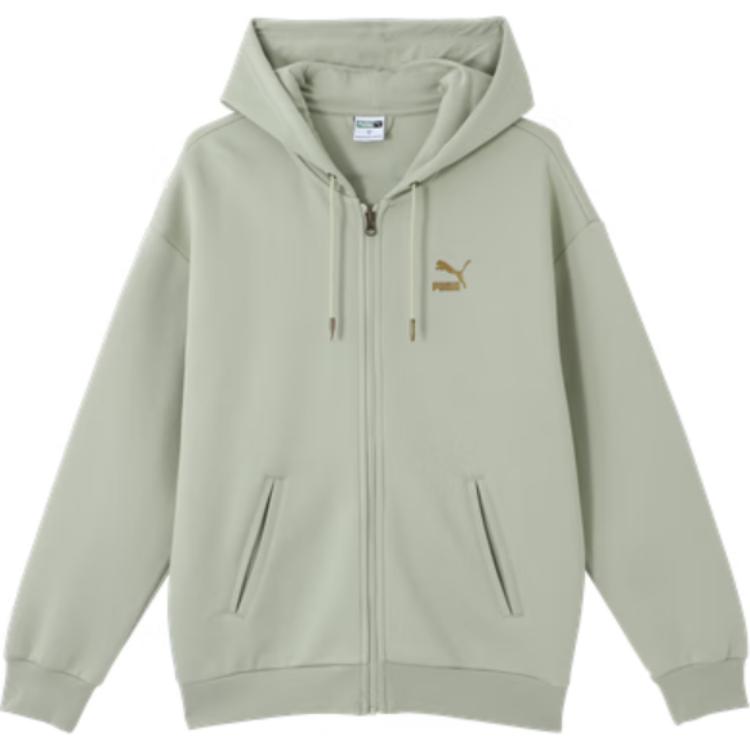 Puma Classics Casual Comfortable Loose Hooded Jacket Unisex Jackets Moss-Green 631068-33