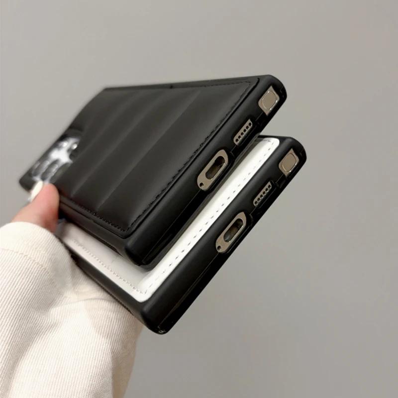 Luxury Soft Fabric Down Jacket Puffer Phone Case For Samsung S25 S24 S23 S22 Ultra Plus Silicone Back Cover For Galaxy S25+Funda