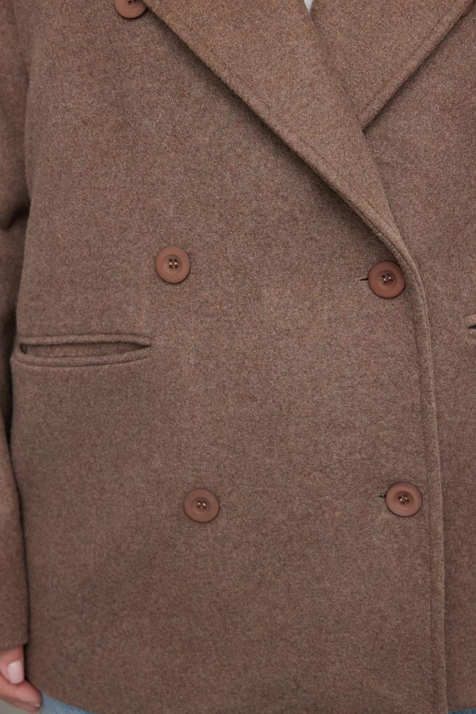 Women's Plus Size Coat Mink Regular Fit Double Breasted Closure Wool Blend Cashmere Coat