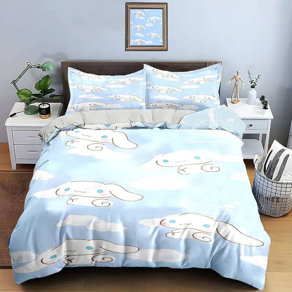 Clouds cartoon rabbits Bedding Duvet cover sets Duvet covers Pillowcases gifts (1 * Duvet Cover 2 * Pillowcases, without duvet insert)